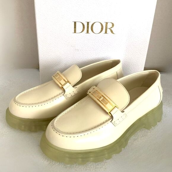 Dior Shoes - Christian Dior Code Loafers Off White Brushed Calfskin in Box w/ Dust bag